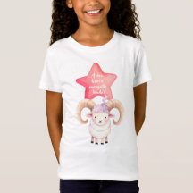 Cute Aries Sign Jersey T-shirt for Girl