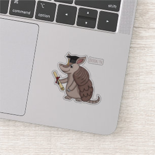 Cute armadillo with graduation cap cartoon