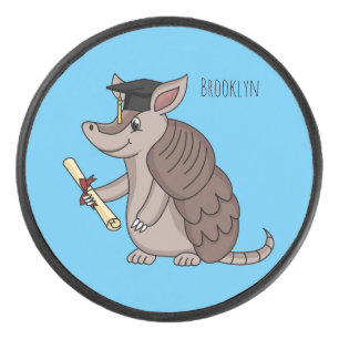 Cute armadillo with graduation cap cartoon
