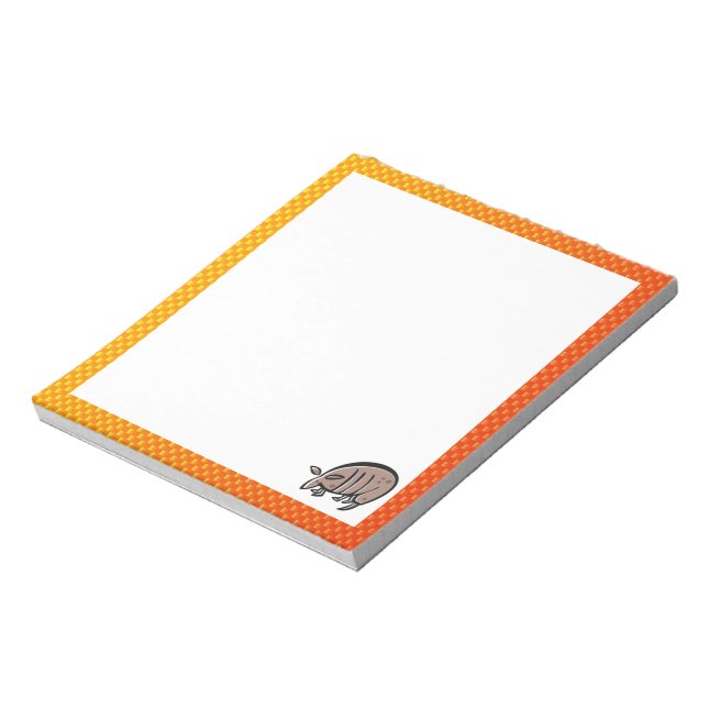 Cute Armadillo; Yellow Orange Notepad (Rotated)