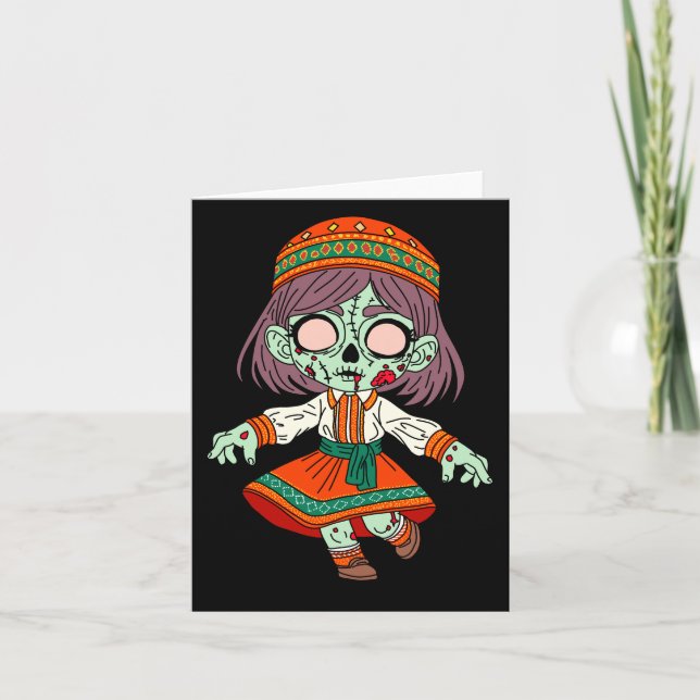 Cute Armenian Zombie Note Card (Front)