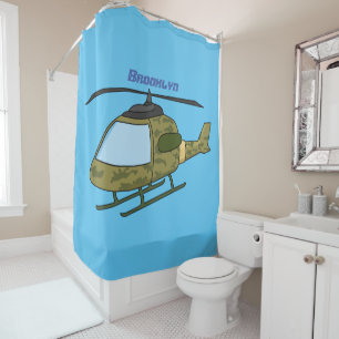 Cute army camoflage helicopter cartoon