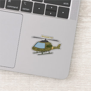 Cute army camoflage helicopter cartoon