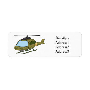 Cute army camoflage helicopter cartoon