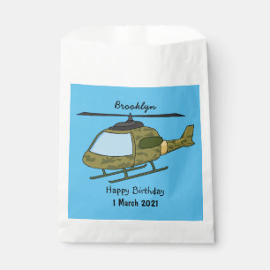 Cute army camoflage helicopter cartoon favour bag
