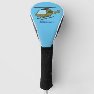 Cute army camoflage helicopter cartoon golf head cover