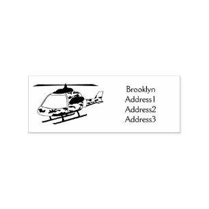 Cute army camoflage helicopter cartoon rubber stamp