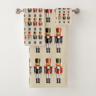 Cute Army Of Colourful Christmas Nutcrackers Bath Towel Set