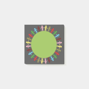 Cute around the world colourful girl's post-it notes