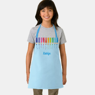 Cute Art Class Coloured Pencils Kids Personalized Apron