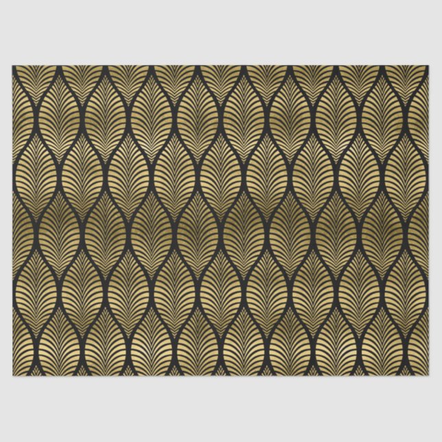 Cute art deco leaf pattern party tissue paper (Front)