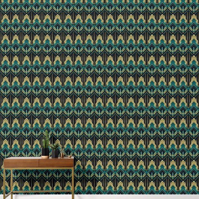 Cute art Deco tiled pattern  Wallpaper (Hallway)