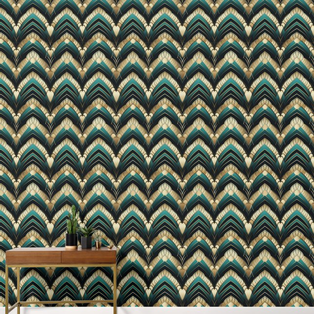 Cute art Deco tiled pattern  Wallpaper (Hallway)