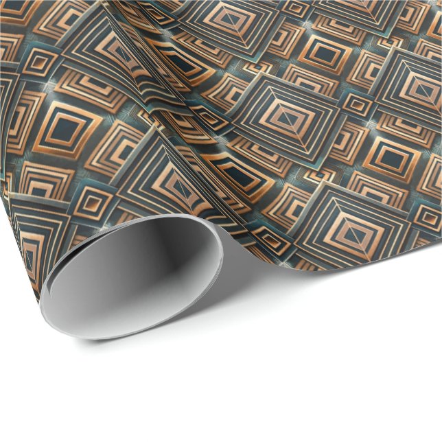 Cute Art Deco tiled pattern  Wrapping Paper (Roll Corner)