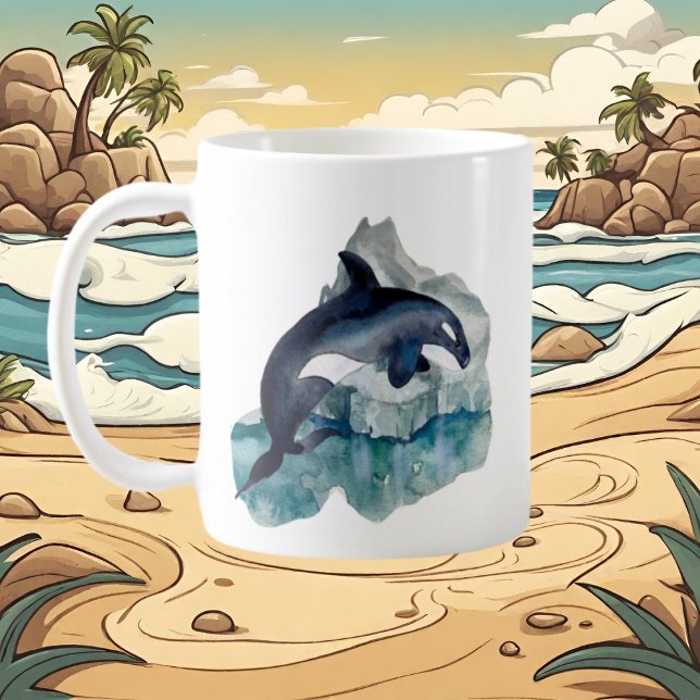 cute Artic whale lovers add monogram Coffee Mug (Creator Uploaded)