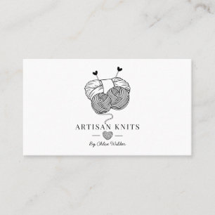 Cute Artisan Knit Goods And Knitting Instruction Business Card
