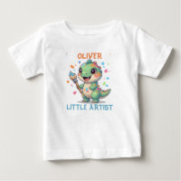Cute Artist Dinosaur with Paintbrush