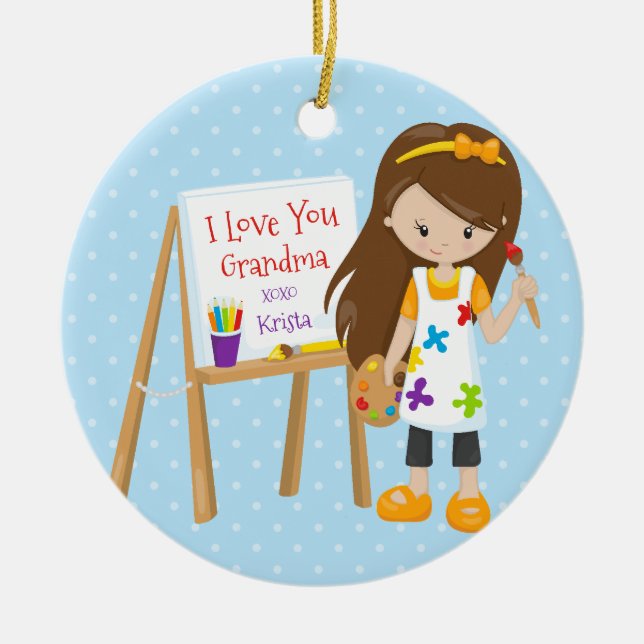 Cute Artist Grandparent Christmas Ornament (Front)