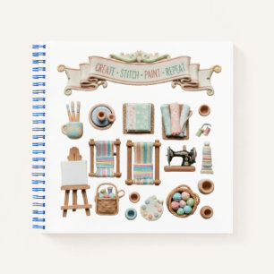 Cute Arts, Crafts & Sewing Elements Clipart - "Cre Notebook