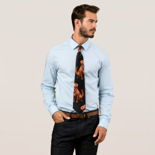 Cute Artsy Golden Retriever Dog Pattern Tie
