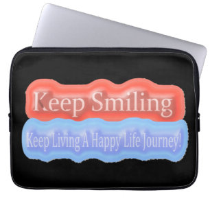 Cute Artwork Design About "Keep Smiling". Buy Laptop Sleeve