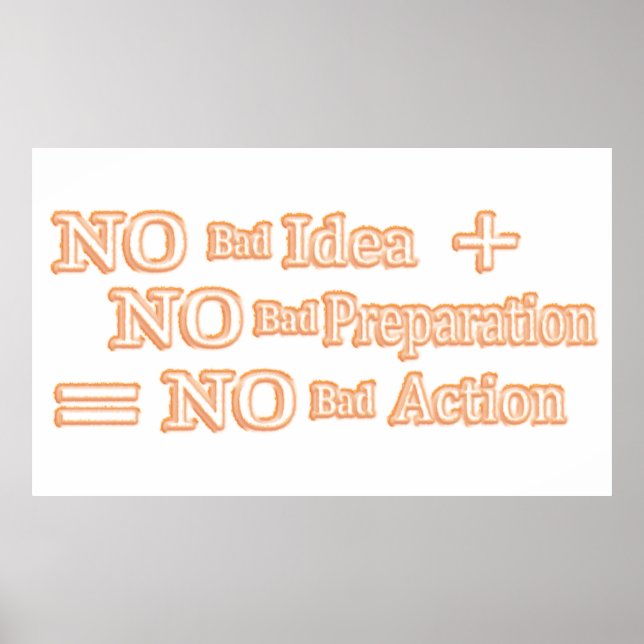 Cute Artwork Design "No Bad Action Equation" Buy Poster (Front)
