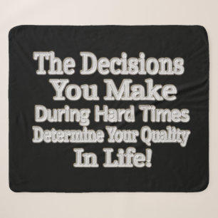 Cute Artwork Design " Your Quality In Life!" Buy Sherpa Blanket