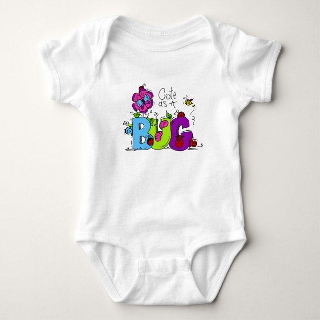 Cute as a Bug Baby Bodysuit (Front)