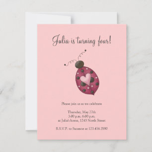 Cute as a Bug · Cerise Ladybug Invitation
