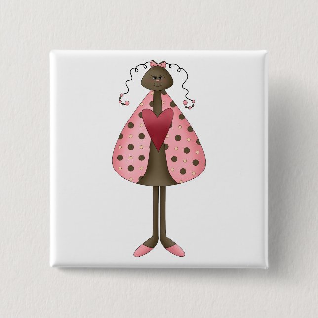 Cute as a Bug · Ladybug Doll 2 Inch Square Button (Front)
