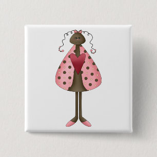 Cute as a Bug · Ladybug Doll 2 Inch Square Button