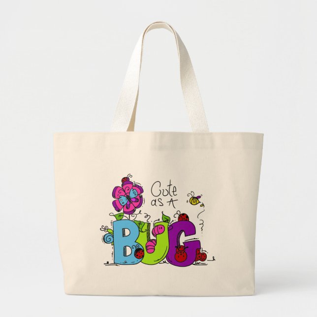 Cute as a Bug Large Tote Bag (Front)