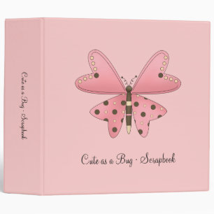 Cute as a Bug · Pink & Brown Butterfly Binder