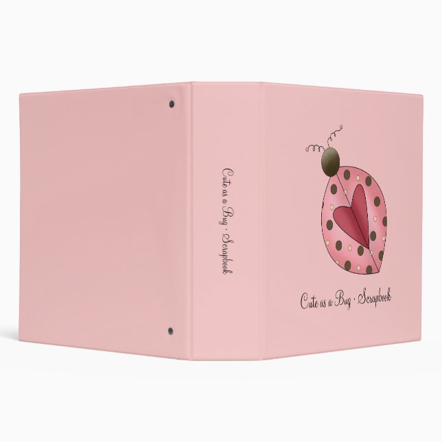 Cute as a Bug · Pink & Brown Ladybug Binder (Background)