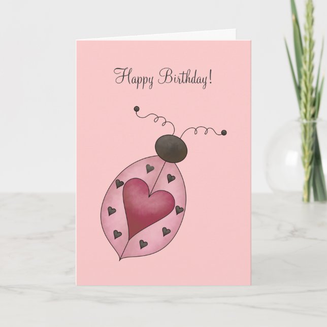 Cute as a Bug · Pink Ladybug Card (Front)
