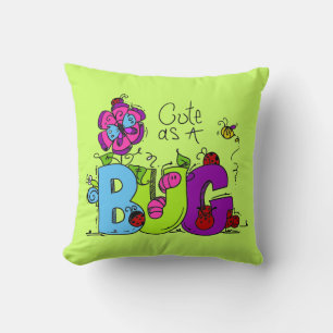 Cute as a Bug Throw Pillow