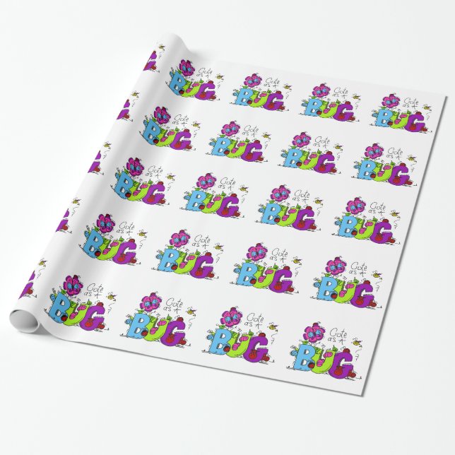 Cute as a Bug Wrapping Paper (Unrolled)