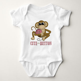 "Cute as a Button" Adorable Monkey Baby/Kids Shirt
