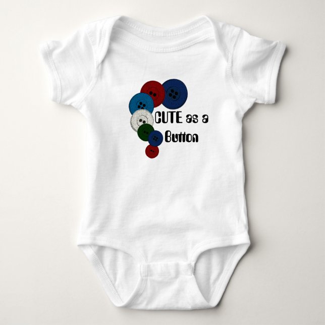 Cute as a Button Baby Bodysuit (Front)