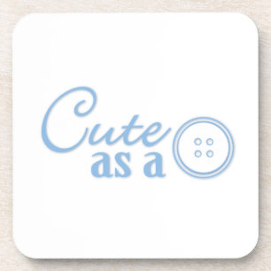 Cute as a Button Coaster