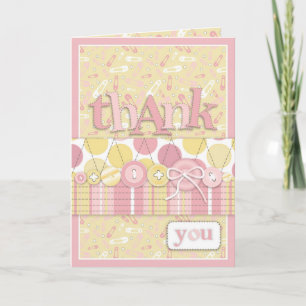Cute as a Button Girl TY Card