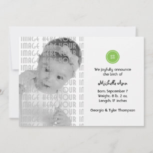 Cute as a Button (Green) Announcement