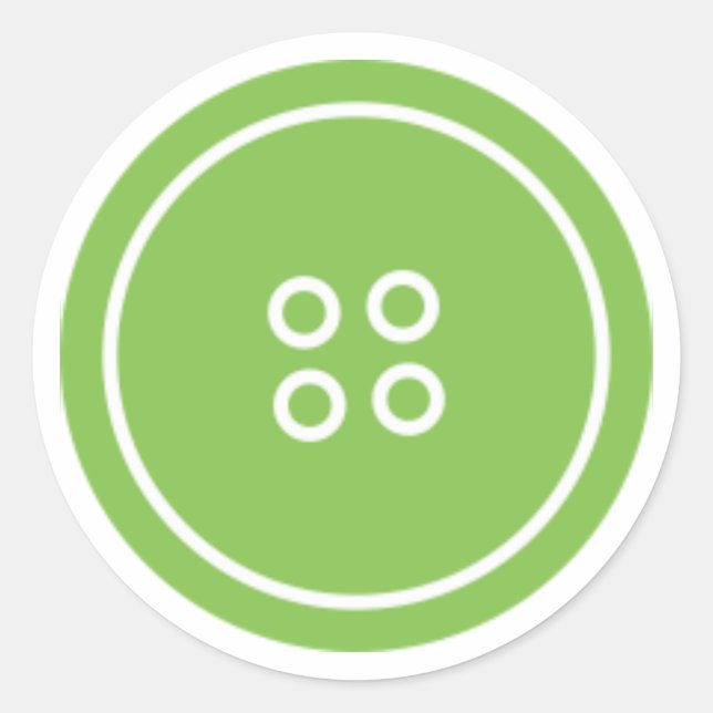 Cute as a Button (Green) Classic Round Sticker (Front)