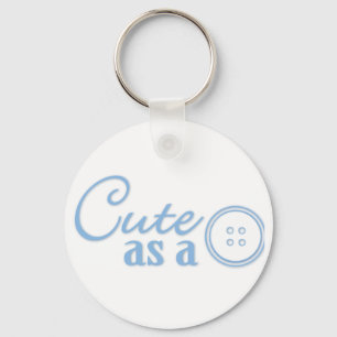 Cute as a Button Keychain