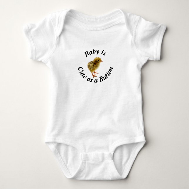 Cute as a Button Quail Baby Bodysuit (Front)