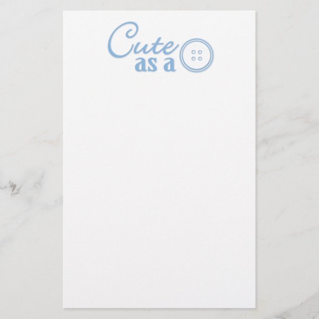 Cute as a Button Stationery (Front)