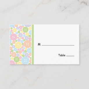 Cute as a Button   Table Seating Card