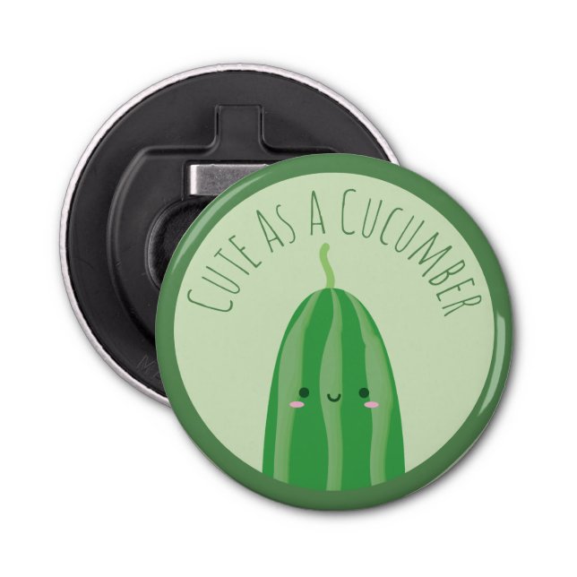 Cute As a Cucumber Funny Cutecumber Bottle Opener (Front)