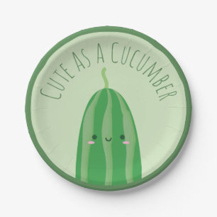 Cute As a Cucumber Funny Cutecumber Paper Plate