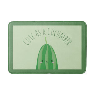 Cute As a Cucumber Funny Kawaii Cutecumber Bath Mat